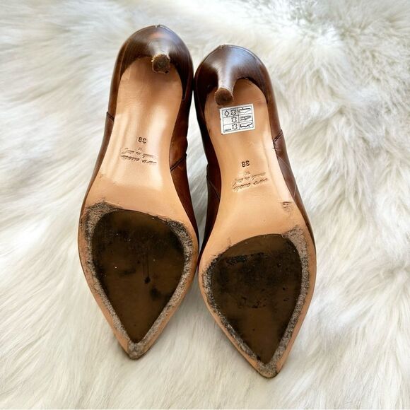 Barneys New York Western Stiletto Leather Ankle Boots in Brown Size 38 - Picture 6 of 8